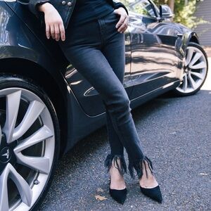Blank NYC high rise, fringe, skinny jeans